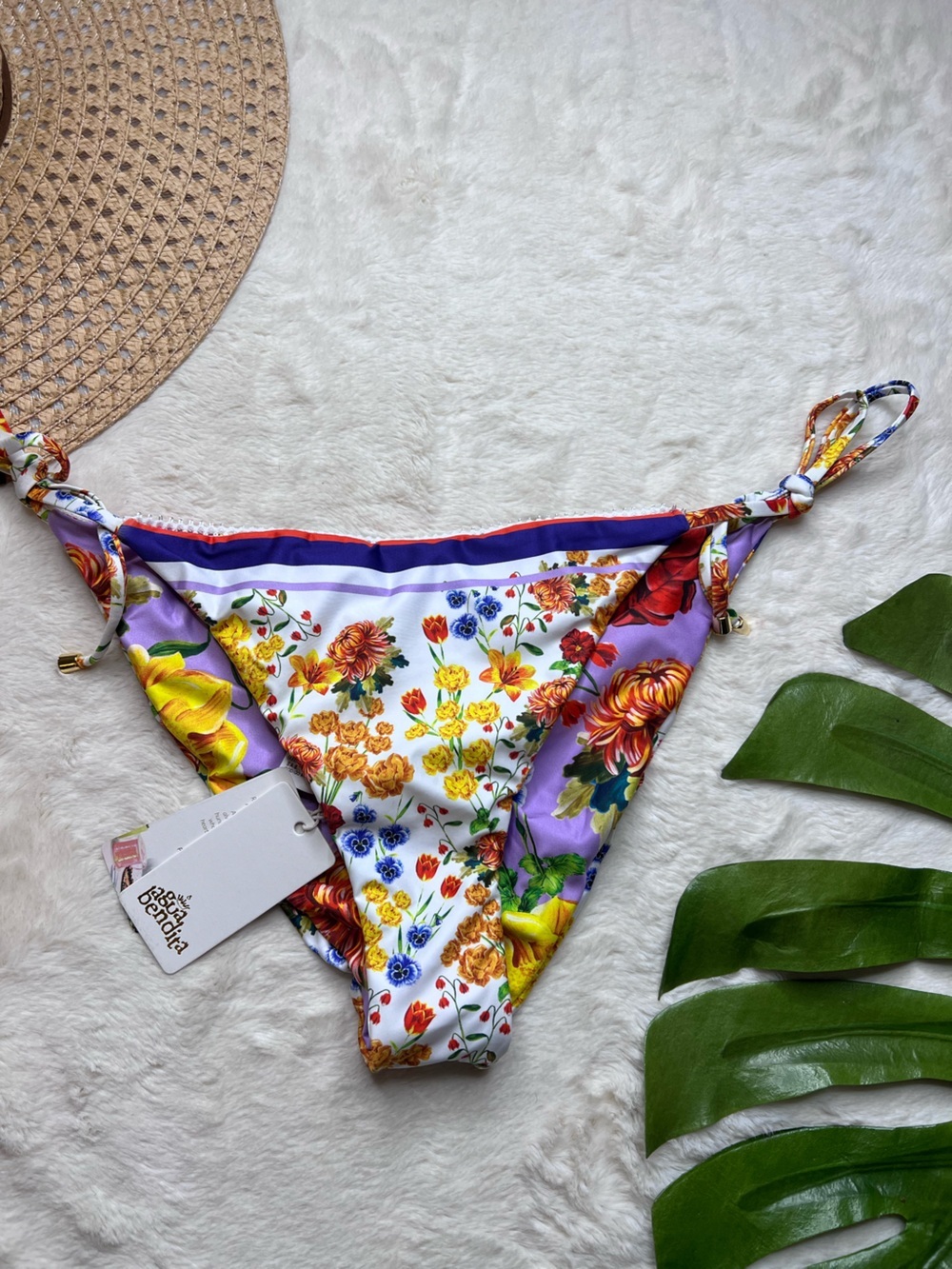 Agua Bendita Alegria Bouk Reversible Floral Bikini Bottoms XL NWT - Picture 3 of 10
